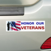 Eer onze Veteranen Patriottische Militaire Bumpersticker (Op auto)