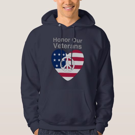 Eer onze veteranen Schattige T-shirt met een vrede (Voorkant)