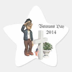 Eer onze veteranen - ster sticker