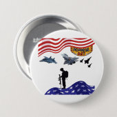 Eer op herdenkingsdag wit ronde button 7,6 cm (Voorkant /achterkant)