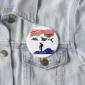 Eer op herdenkingsdag wit ronde button 7,6 cm (In situ)