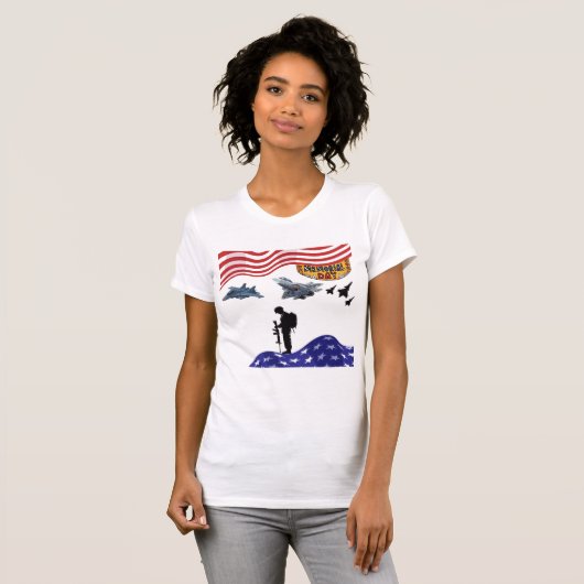 Eer op herdenkingsdag wit t-shirt (Voorkant volledig)