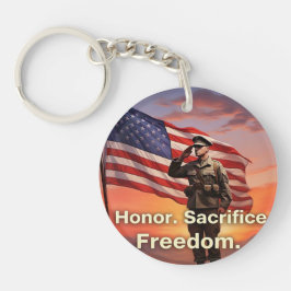 "Eer. Opoffering. Vrijheid." Amerikaanse soldatenv Sleutelhanger