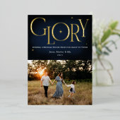 Eer Religieus Kerstontwerp Folie Feestdagenkaart (Staand Voorkant)