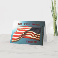 Eer Respect Dankbaarheid - Dank u Veterans Kaart