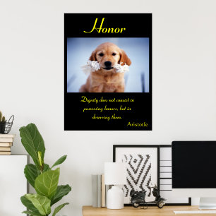 Eer schijnt door speelse puppy vreugde poster