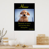 Eer schijnt door speelse puppy vreugde poster (Keuken)