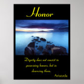 Eer schijnt over serene oceaanvergezichten poster (Voorkant)