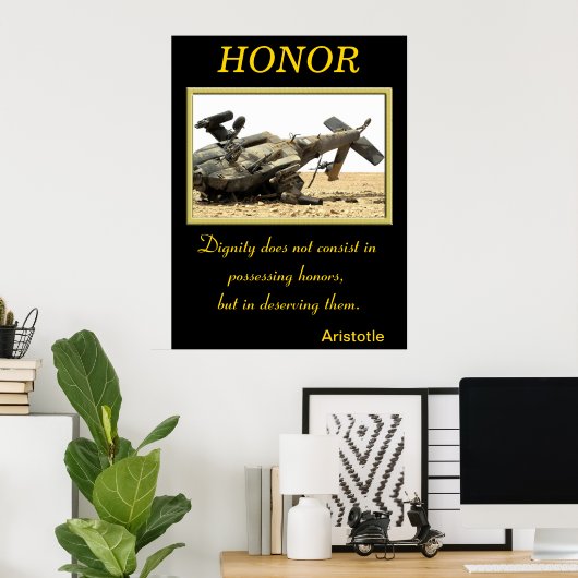 Eer schittert door militaire veerkracht en macht poster (Thuiskantoor)