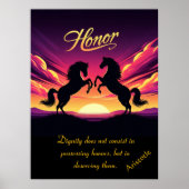Eer stijgt met de moedige genade van Sunset Poster (Voorkant)
