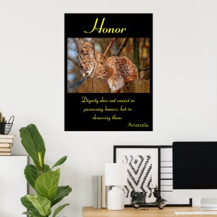 Eer stijgt met de onbuigzame kracht van Natuur Poster
