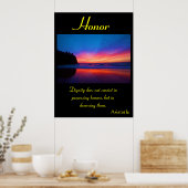 Eer stijgt onder zeegezicht ochtendlicht poster (Keuken)