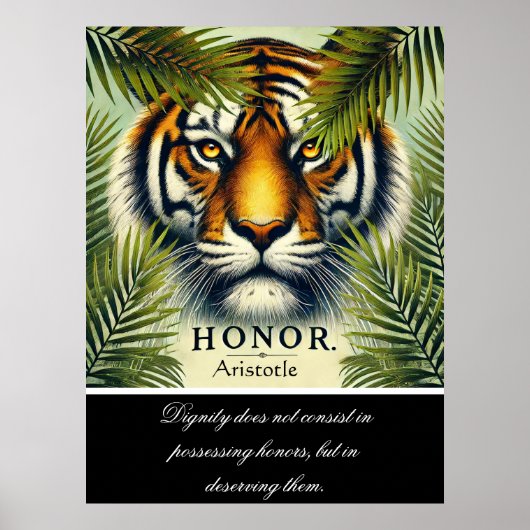 Eer verblijft te midden van de blik van de tijger poster (Voorkant)