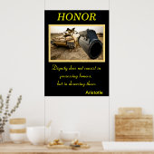 Eer voedt militaire moed en moed poster (Keuken)