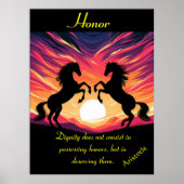 Eer weerklinkt over Sunset's vlaktes Poster (Voorkant)