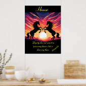 Eer weerklinkt over Sunset's vlaktes Poster (Keuken)