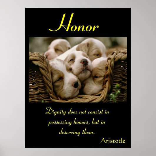 Eer wiegde Puppies in knusse rust Poster (Voorkant)