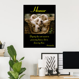 Eer wiegde Puppies in knusse rust Poster