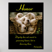 Eer wiegde puppy's in knusze rust poster (Voorkant)