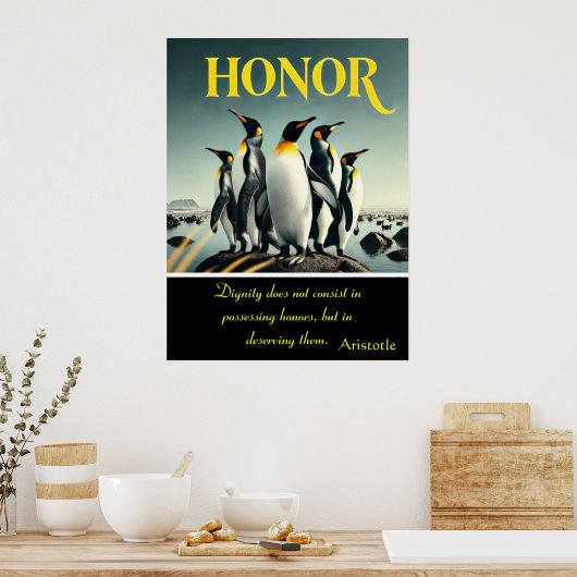 Eer zit in elke speelse stap poster (Keuken)