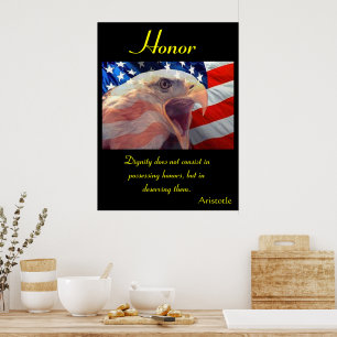 Eer zweeft boven de stoutmoedige Amerikaanse trots Poster