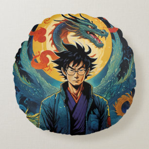 Eerbetoon aan Akira Toriyama Rond Kussen