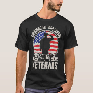 Eerbetoon aan allen die dienden Bedankt Veteranen T-shirt