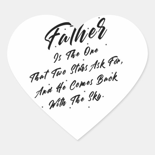 Eerbetoon aan de gelukkige vaderschapsdag hart sticker (Voorkant)