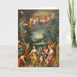 Eerbetoon aan de Godin Flora, een feest van de god Kaart