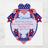 Eerbetoon aan het leger wijn etiket (Enkel label)