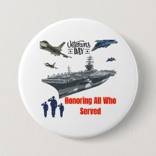 Eerbetoon aan machtige militaire witte ronde button 7,6 cm