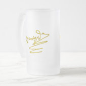 EERBETOON AAN MOZART / 3D GOUDEN HANDTEKENING VAN MATGLAS BIERPUL (Voorkant links)