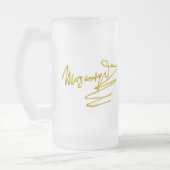 EERBETOON AAN MOZART / 3D GOUDEN HANDTEKENING VAN MATGLAS BIERPUL (Links)