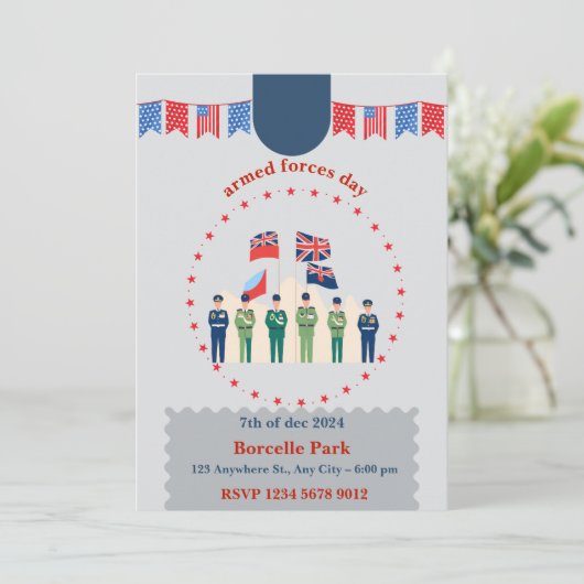 Eerbetoon aan onze helden: de Dag van de Strijdkra Kaart (Staand voorkant)