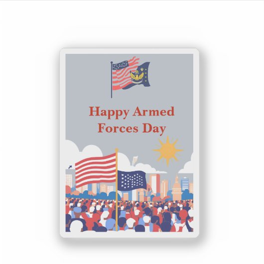 Eerbetoon aan onze helden: de Dag van de Strijdkra Sticker (Voorkant)