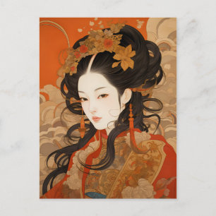 Eerbetoon aan traditionele Chinese vrouwen Briefkaart