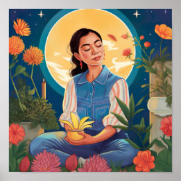 Eerbetoon haar voorouders en de maanprint poster