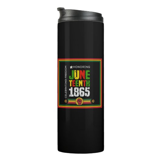 Eerbetoon Juneteenth 1865-Viering van de vrijheid Thermosbeker (Geroteerd rechts)