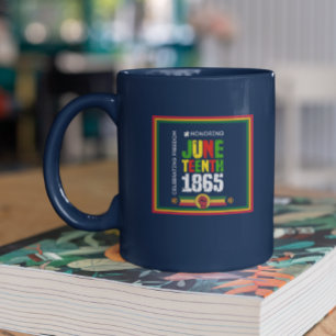 Eerbetoon Juneteenth 1865-Viering van de vrijheid Tweekleurige Koffiemok
