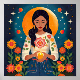 Eerbetoon mijn moeders en voorouders in de maan Pr Poster