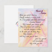 Eerbetoon Moeder Dank en Waarderingskaart Bedankkaart (Voorkant / Achterkant)