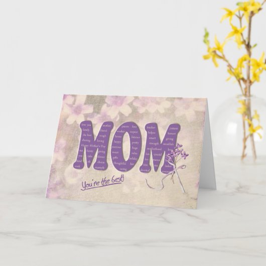 Eerbetoon op moederdag kaart (Gele Bloem)