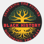 Eerbetoon vorige inspirerende zwarte geschiedenism ronde sticker (Voorkant)