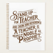 eerbied en eerbied voor de leraar planner (Voorkant)