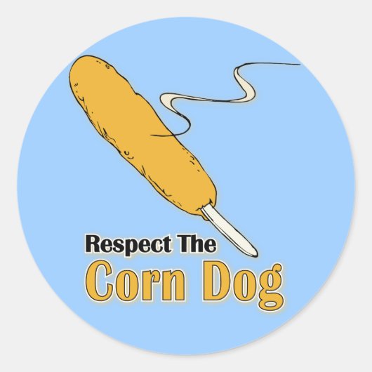 Eerbiedig de Corn Dog? Ronde Sticker (Voorkant)