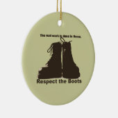Eerbiedig de laarzen: Wat echte arbeiders draag. Keramisch Ornament (Rechts)