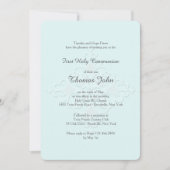 Eerbiedig Kruis Religieuze Uitnodiging blauw (Voorkant)