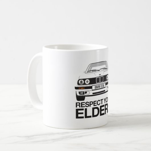 Eerbiedig uw ouderen koffiemok (Voorkant links)