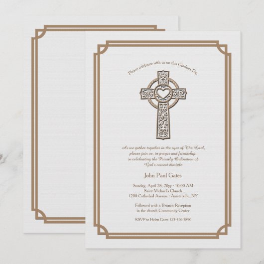 Eerbiedige Kruis-ordinatie Kaart (Voorkant / Achterkant)