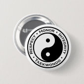 Eerbiediging integriteit Taekwondo Ronde Button 5,7 Cm (Voorkant /achterkant)